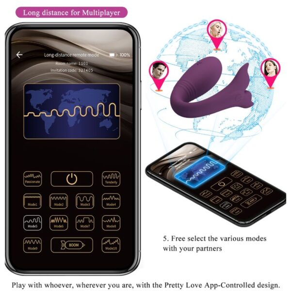 Pretty Love Jayleen — Couples Vibrator, App-Controlled, Purple — App-Controlled Sex Toys — view 2