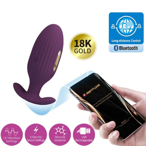Pretty Love Jefferson — Vibrating Butt Plug, Purple — Anal