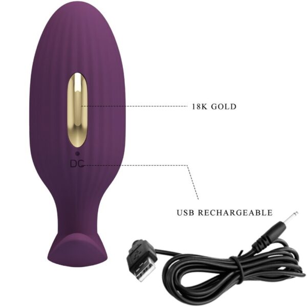 Pretty Love Jefferson — Vibrating Butt Plug, Purple — Anal — view 16