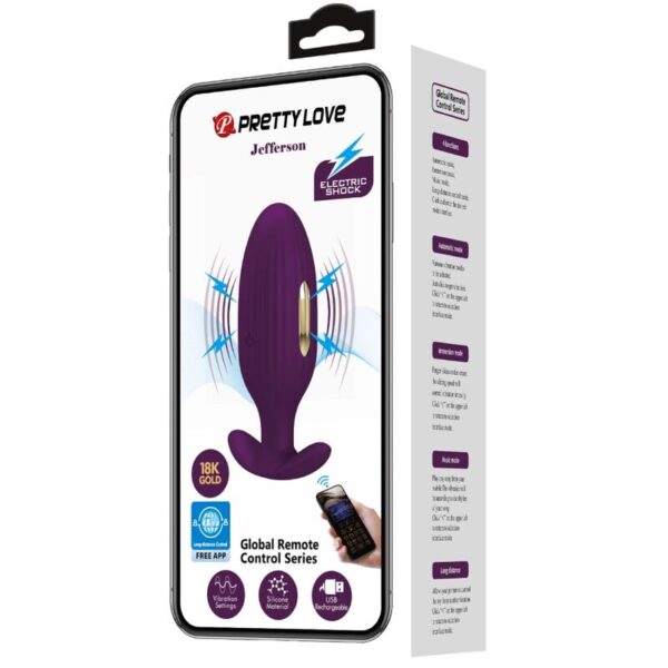Pretty Love Jefferson — Vibrating Butt Plug, Purple — Anal — view 14