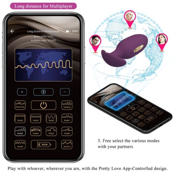 Pretty Love Jefferson — Vibrating Butt Plug, Purple — Anal — view 5