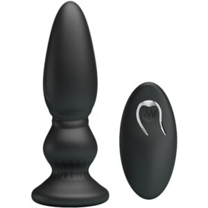 Mr Play Powerful — Vibrating Butt Plug, Remote Control, Black — Anal