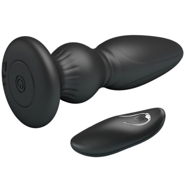 Mr Play Powerful — Vibrating Butt Plug, Remote Control, Black — Anal — view 6