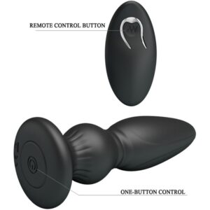 Mr Play Powerful — Vibrating Butt Plug, Remote Control, Black — Anal — view 2