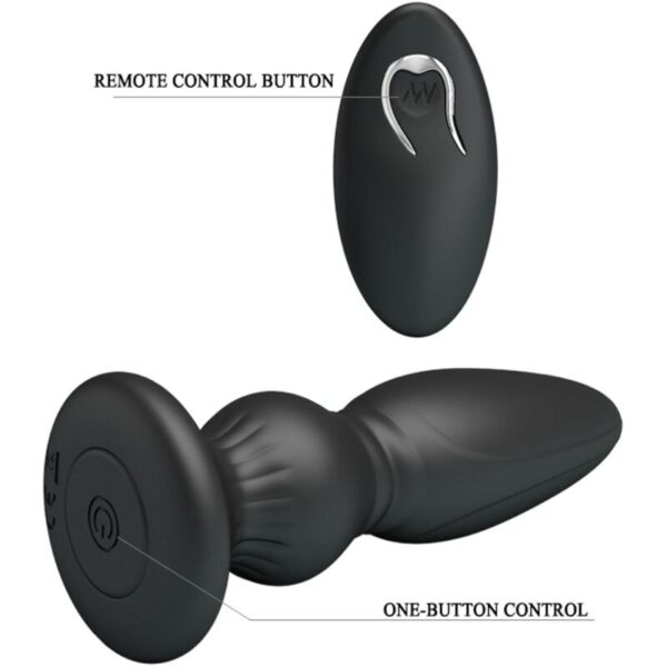 Mr Play Powerful — Vibrating Butt Plug, Remote Control, Black — Anal — view 2