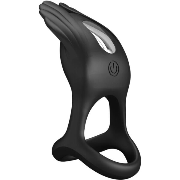 Pretty Love Silas — Vibrating Cock Ring, Rechargeable, Black — Cock Rings — view 3