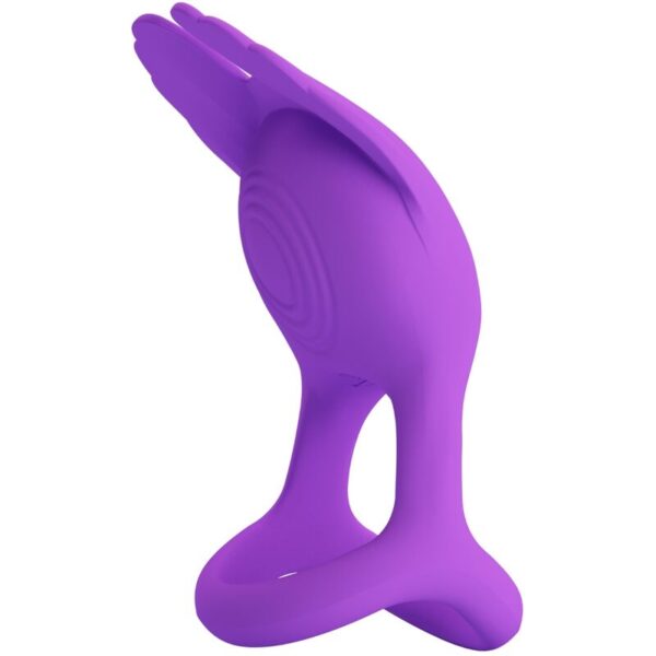 Pretty Love Silas — Vibrating Cock Ring, Rechargeable, Purple — Cock Rings — view 9