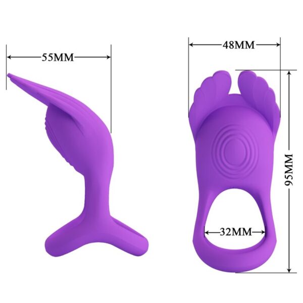 Pretty Love Silas — Vibrating Cock Ring, Rechargeable, Purple — Cock Rings — view 5