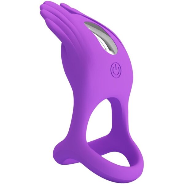 Pretty Love Silas — Vibrating Cock Ring, Rechargeable, Purple — Cock Rings — view 4