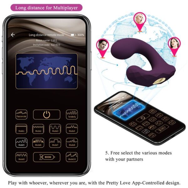 Pretty Love Billy — Couples Vibrator, App-Controlled, Purple — App-Controlled Sex Toys — view 11