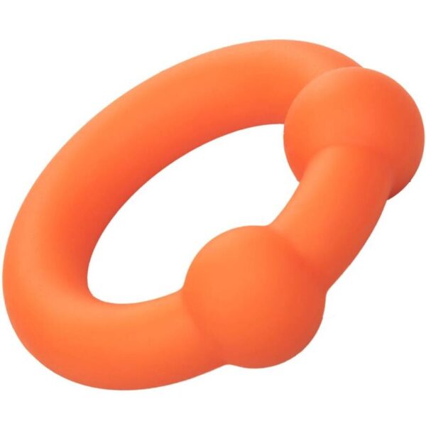 CalExotics Alpha Dual Ball — Cock Ring, Silicone, Orange — Classic Cock Rings — view 2