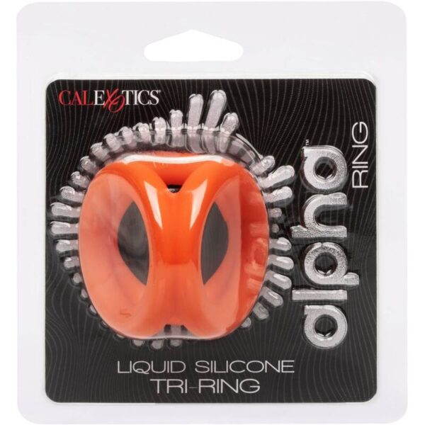 CalExotics Alpha Tri — Cock Ring, Silicone, Orange — Classic Cock Rings — view 7