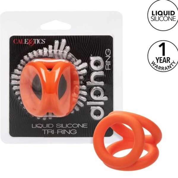 CalExotics Alpha Tri — Cock Ring, Silicone, Orange — Classic Cock Rings — view 12