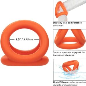 CalExotics Alpha Tri — Cock Ring, Silicone, Orange — Classic Cock Rings — view 3