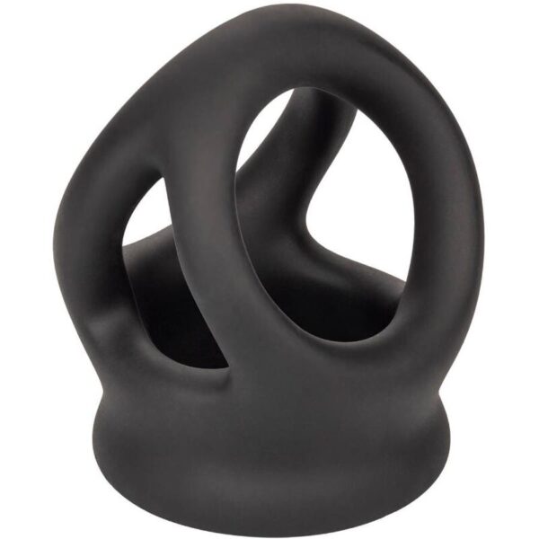 CalExotics Alpha Dual Cage — Cock Ring, Silicone, Black — Classic Cock Rings — view 9