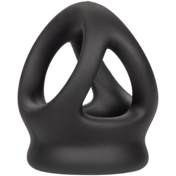CalExotics Alpha Dual Cage — Cock Ring, Silicone, Black — Classic Cock Rings — view 8