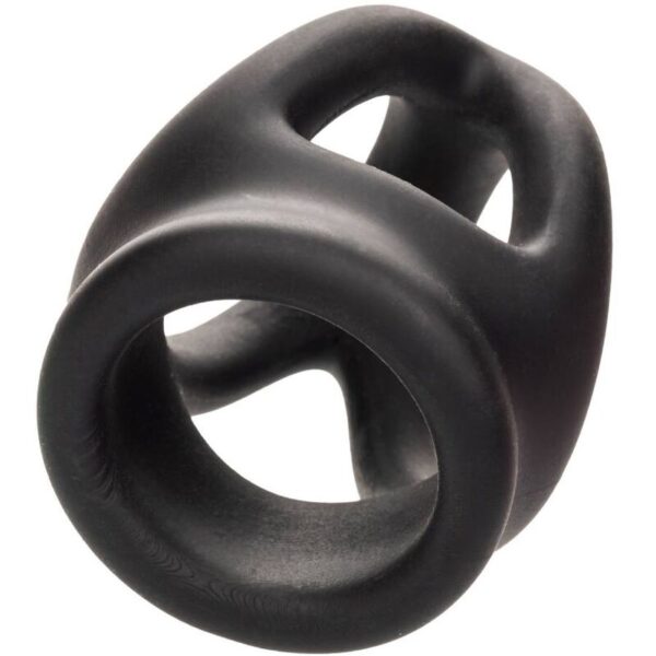 CalExotics Alpha Dual Cage — Cock Ring, Silicone, Black — Classic Cock Rings — view 6