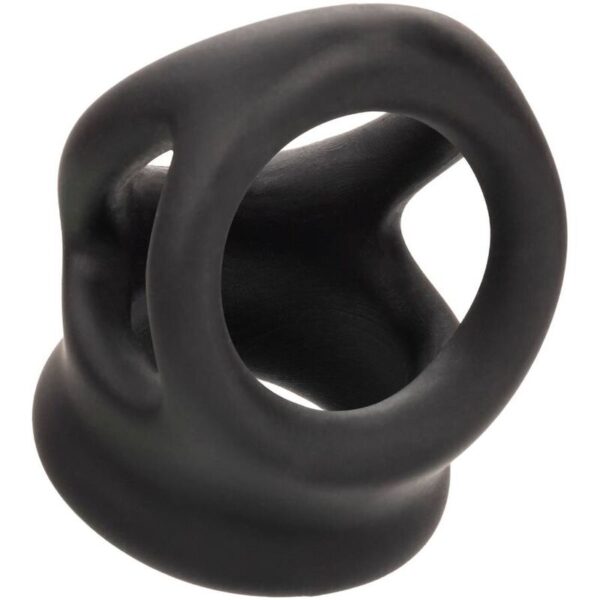 CalExotics Alpha Dual Cage — Cock Ring, Silicone, Black — Classic Cock Rings — view 5