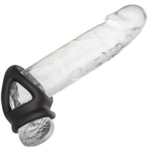 CalExotics Alpha Dual Cage — Cock Ring, Silicone, Black — Classic Cock Rings