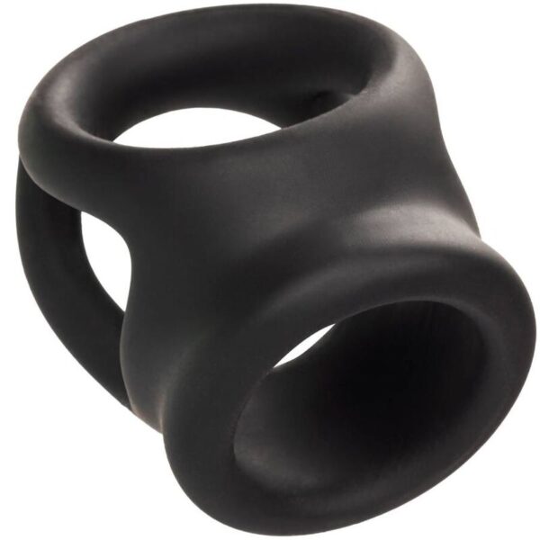 CalExotics Alpha Dual Cage — Cock Ring, Silicone, Black — Classic Cock Rings — view 3