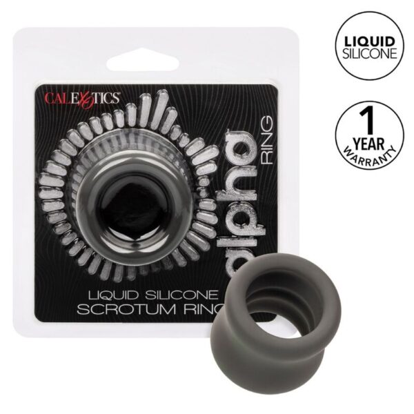 CalExotics Alpha — Ball Stretcher, Silicone, Black — Classic Cock Rings — view 12
