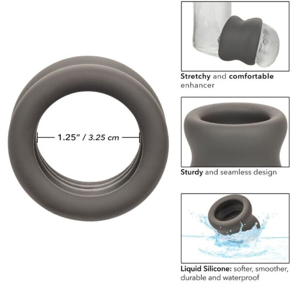 CalExotics Alpha — Ball Stretcher, Silicone, Black — Classic Cock Rings — view 11