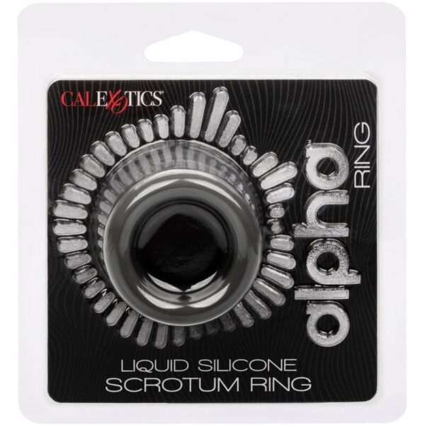 CalExotics Alpha — Ball Stretcher, Silicone, Black — Classic Cock Rings — view 6