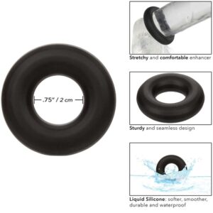 CalExotics Alpha Prolong — Cock Ring, Silicone, Medium, Black — Classic Cock Rings — view 2