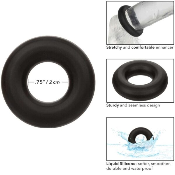 CalExotics Alpha Prolong — Cock Ring, Silicone, Medium, Black — Classic Cock Rings — view 2