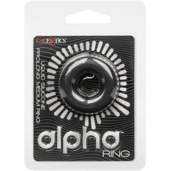 CalExotics Alpha Prolong — Cock Ring, Silicone, Medium, Black — Classic Cock Rings — view 6