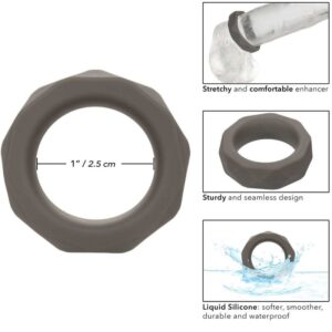 CalExotics Alpha Prolong Prismatic — Cock Ring, Silicone, Grey — Classic Cock Rings — view 3