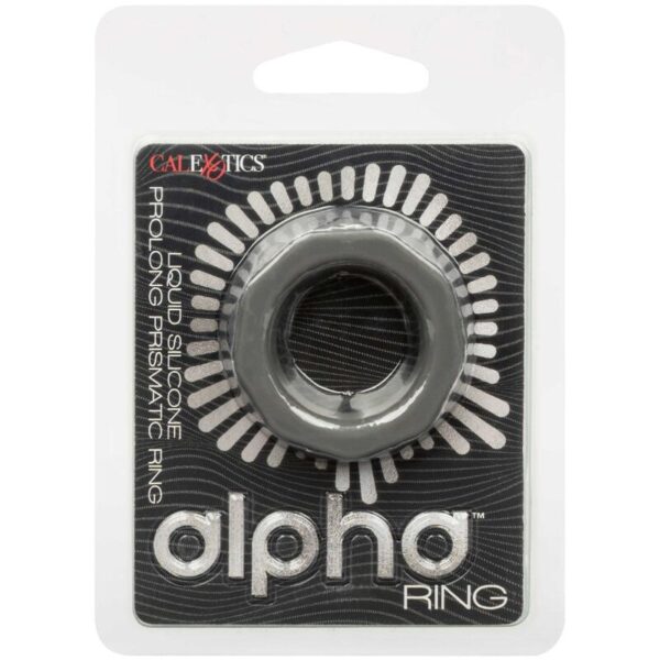 CalExotics Alpha Prolong Prismatic — Cock Ring, Silicone, Grey — Classic Cock Rings — view 2