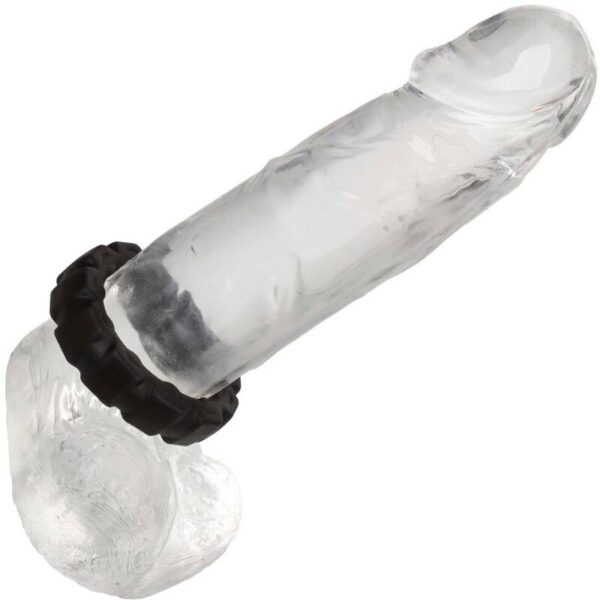 CalExotics Alpha Prolong Tread — Cock Ring, Silicone, Black — Classic Cock Rings