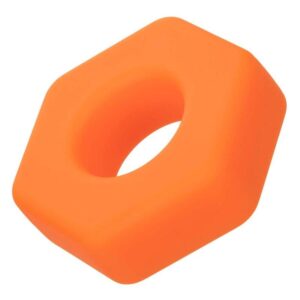 CalExotics Alpha Prolong Sexagon — Cock Ring, Silicone, Orange — Classic Cock Rings — view 2