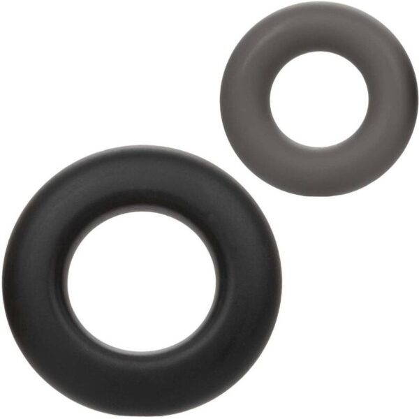 CalExotics Alpha Prolong — Cock Ring Set, Silicone, Grey — Classic Cock Rings — view 8