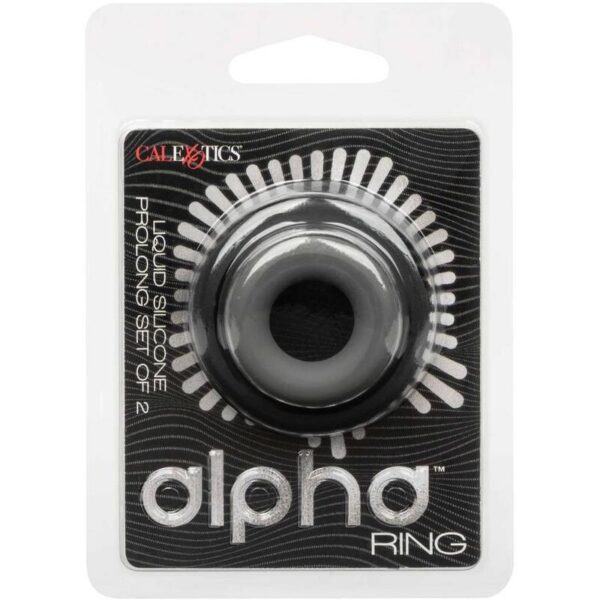 CalExotics Alpha Prolong — Cock Ring Set, Silicone, Grey — Classic Cock Rings — view 7