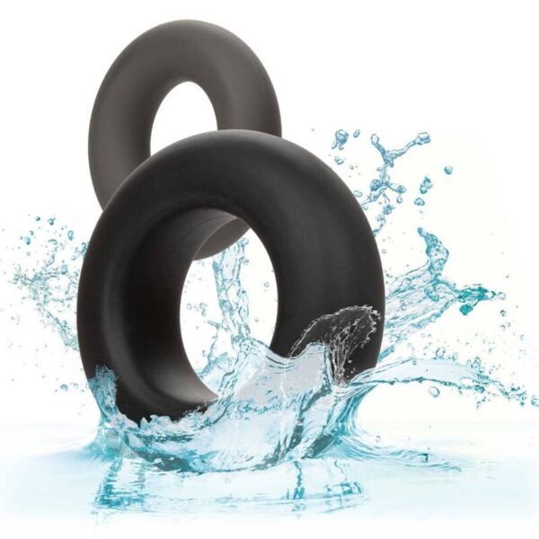 CalExotics Alpha Prolong — Cock Ring Set, Silicone, Grey — Classic Cock Rings — view 3