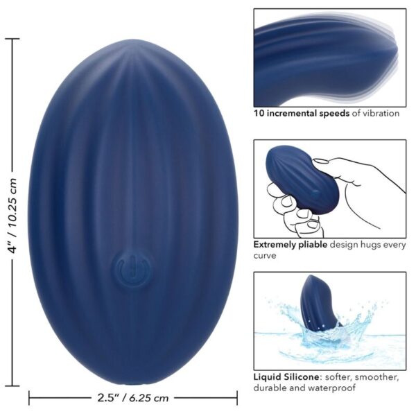 CalExotics Cashmere Velvet Curve — Vibrator, Rechargeable, Blue — Clitoral Stimulators — view 11