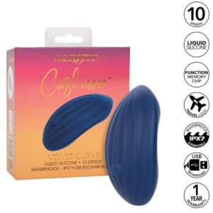 CalExotics Cashmere Velvet Curve — Vibrator, Rechargeable, Blue — Clitoral Stimulators — view 2