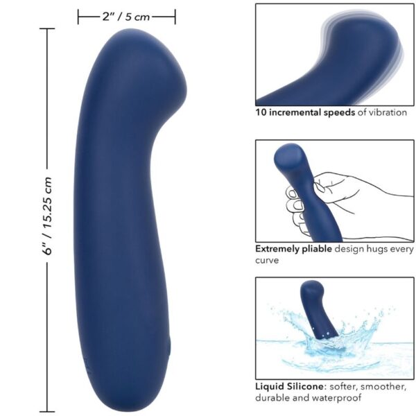 CalExotics Cashmere Satin G — Personal Massager, Waterproof, Blue — Clitoral Stimulators — view 9