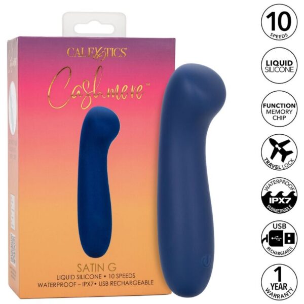 CalExotics Cashmere Satin G — Personal Massager, Waterproof, Blue — Clitoral Stimulators — view 4