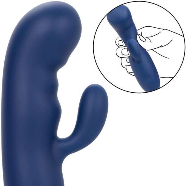 CalExotics Cashmere Silk Duo — G-Spot Vibrator, Waterproof, Blue — Clitoral Toys — view 10