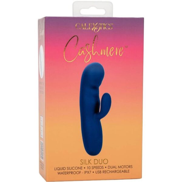 CalExotics Cashmere Silk Duo — G-Spot Vibrator, Waterproof, Blue — Clitoral Toys — view 12