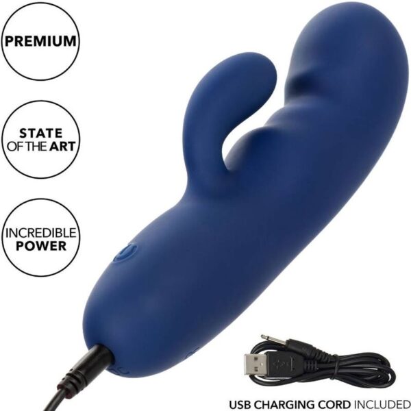 CalExotics Cashmere Silk Duo — G-Spot Vibrator, Waterproof, Blue — Clitoral Toys — view 11