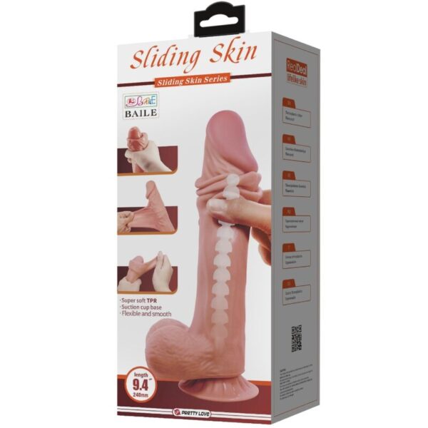 Pretty Love Sliding Skin — Realistic Dildo, 24 cm, Brown — Dildos — view 2