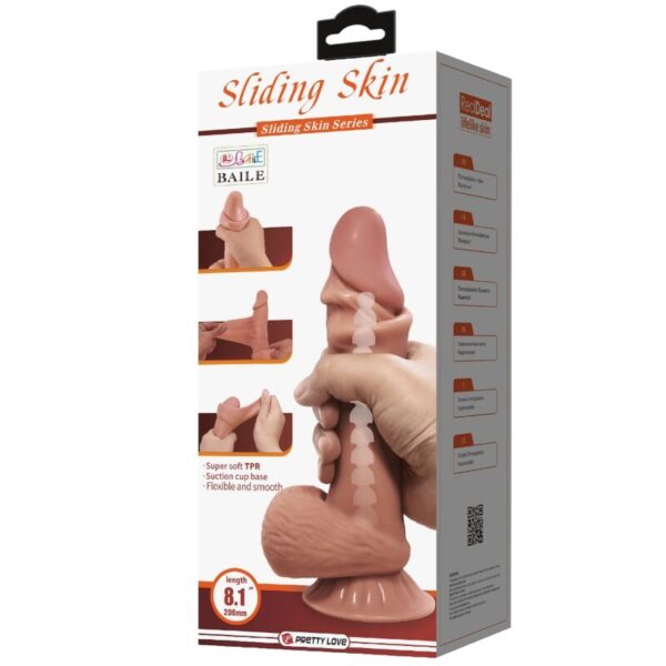 Pretty Love Sliding Skin — Realistic Dildo, 21.8 cm, Brown — Dildos — view 7