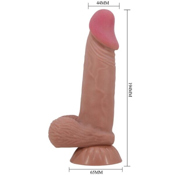 Pretty Love Sliding Skin — Realistic Dildo, 19.4 cm, Brown — Dildos — view 6