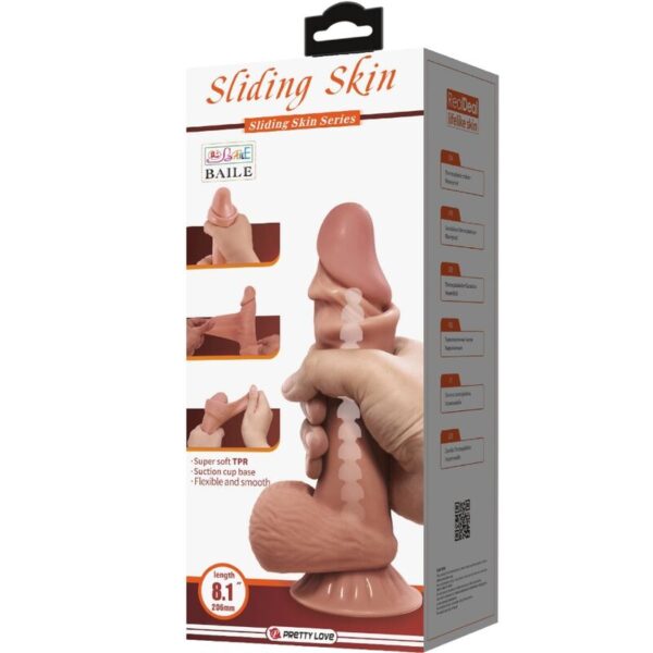 Pretty Love Sliding Skin — Realistic Dildo, 19.4 cm, Brown — Dildos — view 7