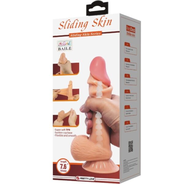 Pretty Love Sliding Skin — Realistic Dildo, 19.4 cm, Flesh — Dildos — view 7