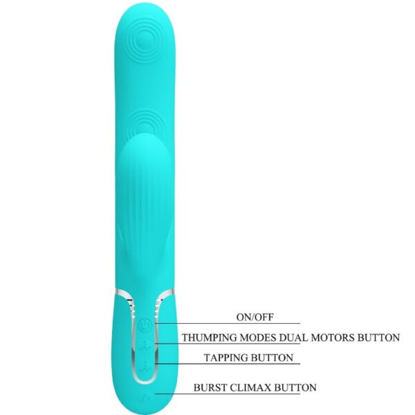 Pretty Love Perlita — Rabbit Vibrator, Rechargeable, Aqua Green — G-Spot Vibrators — view 10